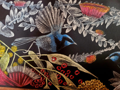 Paper Giclee print 'Western Australia Wildflower and Blue wren'