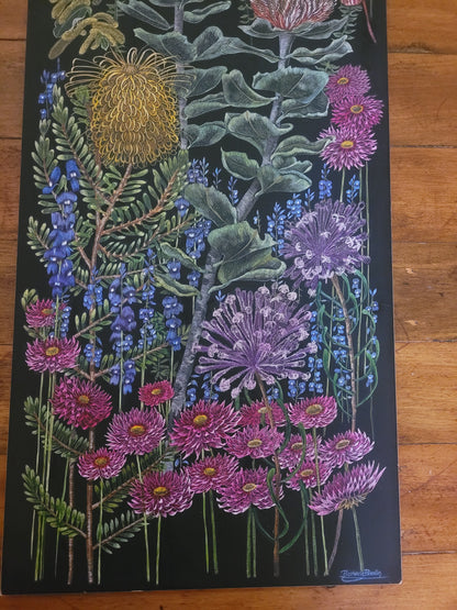 Original Scratchboard, ' Wildflowers of Southern Western Australia'