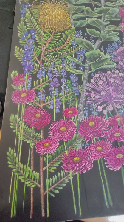 Original Scratchboard, ' Wildflowers of Southern Western Australia'